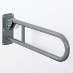 Hinged Lift And Lock Support Rail Stainless Steel 800mm Grey
