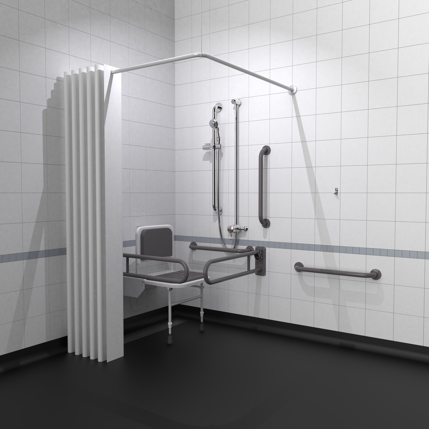 Product image for SKU 353223WT Exposed Valve Doc M Shower Pack SSteel Conc Fxngs White - Image 1