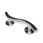 **Contemporary Grab Rail Curved SSteel Conc Nylon Flange 355mm Polishe