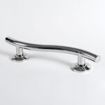 Contemporary Grab Rail Curved SSteel Conc Nylon Glange 620mm Polished