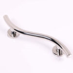 Luxury Grab Rail Curved SSteel Conc Fxngs 355mm Polished