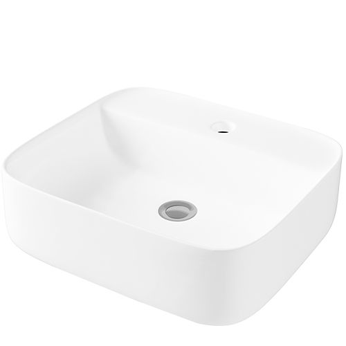 35331601-1.jpg Lecico Designer F/S Basin Square 385mm With Tap Deck - Image 1