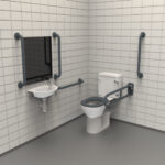 Close Coupled Doc M Toilet Pack TMV3 Valve Dark Grey