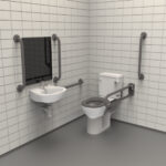 Close Coupled Accessible Toilet Pack Central TH Basin Grey