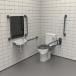 Close Coupled Doc M Toilet Pack TMV3 Valve Dark Grey