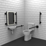 Luxury Close Coupled Doc M Toilet Pack TMV3 Valve Matt Black