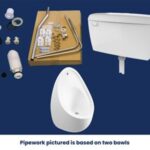 Atlas 60cm Concealed Single Urinal Bowl Pack