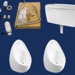 Atlas 60cm Concealed Twin Urinal Bowl Pack