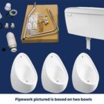 Atlas 60cm Concealed Three Urinal Bowl Pack