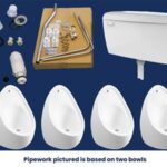 Atlas 60cm Concealed Four Urinal Bowl Pack