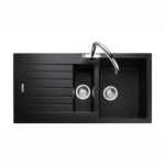 Andesite 1.5 Bwl 1TH Igneous 1000x500mm Sink Including Waste Ash Black