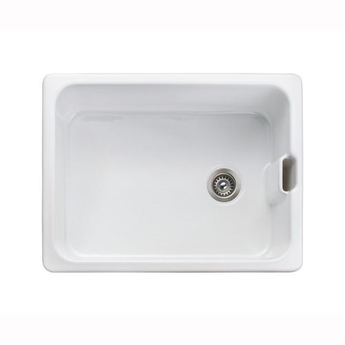 35341701-1.jpg Farmhouse Belfast 595x455mm Ceramic Sink Including Waste Kit - Image 1