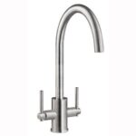 Fresssh Newport Twin Lever Mixer Tap Brushed Chrome