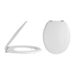 Traditional standard close toilet seat - chrome hinges (bot fix)