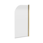 Fresssh Brushed Brass Round Edge Hinged Bath Screen 6mm