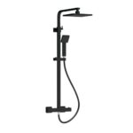 Tackley Square Thermostatic Bar Valve & Shower Kit Matt Black
