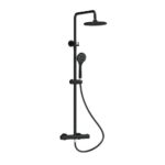 Yarnton Round Thermostatic Bar Valve & Shower Kit Matt Black