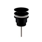 Universal Push Button Basin Waste Slotted & Un-slotted Matt Black