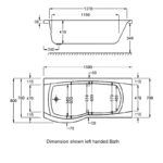 (T3)(02072) Carron 1600x800mm Delta Showerbath Carronite NTH Bath LH