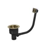 Top Fix Basket Strainer Kitchen Sink Waste With Overflow Brushed Brass