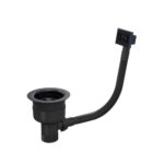 Top Fix Basket Strainer Kitchen Sink Waste with Overflow Matt Black