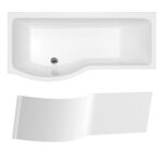 Brio 1650x850mm Crrnite Showerbath NTH Bath LH With Screen/Front Panel