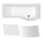 Brio 1650x850mm Crrnite Showerbath NTH Bath RH With Screen/Front Panel
