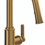 Ribel Trattoria Round Pull-Down Kitchen Tap With C-Spout Brushed Gold