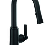 Ribel Trattoria Round Pull-Down Kitchen Tap With C-Spout Black