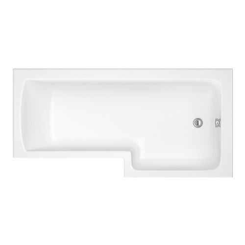 356076WT-1.jpg Trojancast Solarna 1700mm L-Shaped Showerbath Rght Hand - Image 1