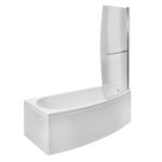 Fresssh Space Saver 6mm Bath Screen With Chrome Rail