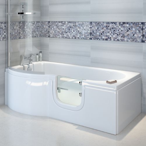 35617901-1.jpg Concert P Shaped Easy Access Bath 1675x850mm Front and End Panel RH - Image 1