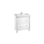(B100) Roca Vanity Unit Carmen 2Drw 800mm Satin White