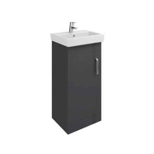 358150GG-1.jpg Roca Victoria Maxi 400mm Base 1 Door Matt Grey - Image 1