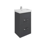 (B100) Roca Victoria 450mm Base 2 Drw Matt Grey