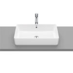(B100) Roca The Gap C/Top SQ Basin 600x370x130mm 0TH White