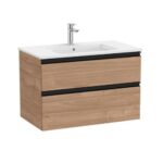 Roca The Gap V/Unit 2Drw 800mm Walnut / Black Handle