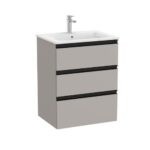 Roca The Gap V/Unit 3Drw 600mm Matt Grey / Black Handle