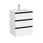 Roca The Gap V/Unit 3Drw 600mm Matt White / Black Handle