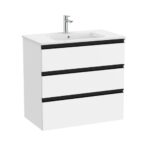 Roca The Gap V/Unit 3Drw 800mm Matt White / Black Handle