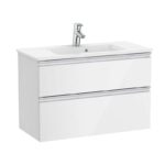 Roca The Gap Cpct 2DRW 800mm Unit & Basin Gloss White