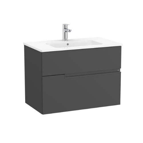 358770ON-1.jpg Roca Victoria-N(new) 2 Drw Unit 800x460mm Onyx - Image 1