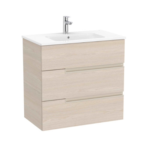 358774LA-1.jpg Roca Victoria-N(new) 3 Drw Unit 800x460mm L/Ash - Image 1