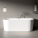 Sal Back-To-Wall Acrylic One Piece Bath With Intergr Overflow 1650X750