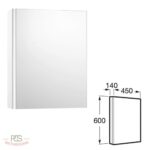 Mini mirrored cabinet 450 x 140mm - 1 soft-close door - textured oak