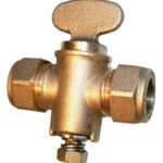 Gas cock - rigid fan comp 15mm brass