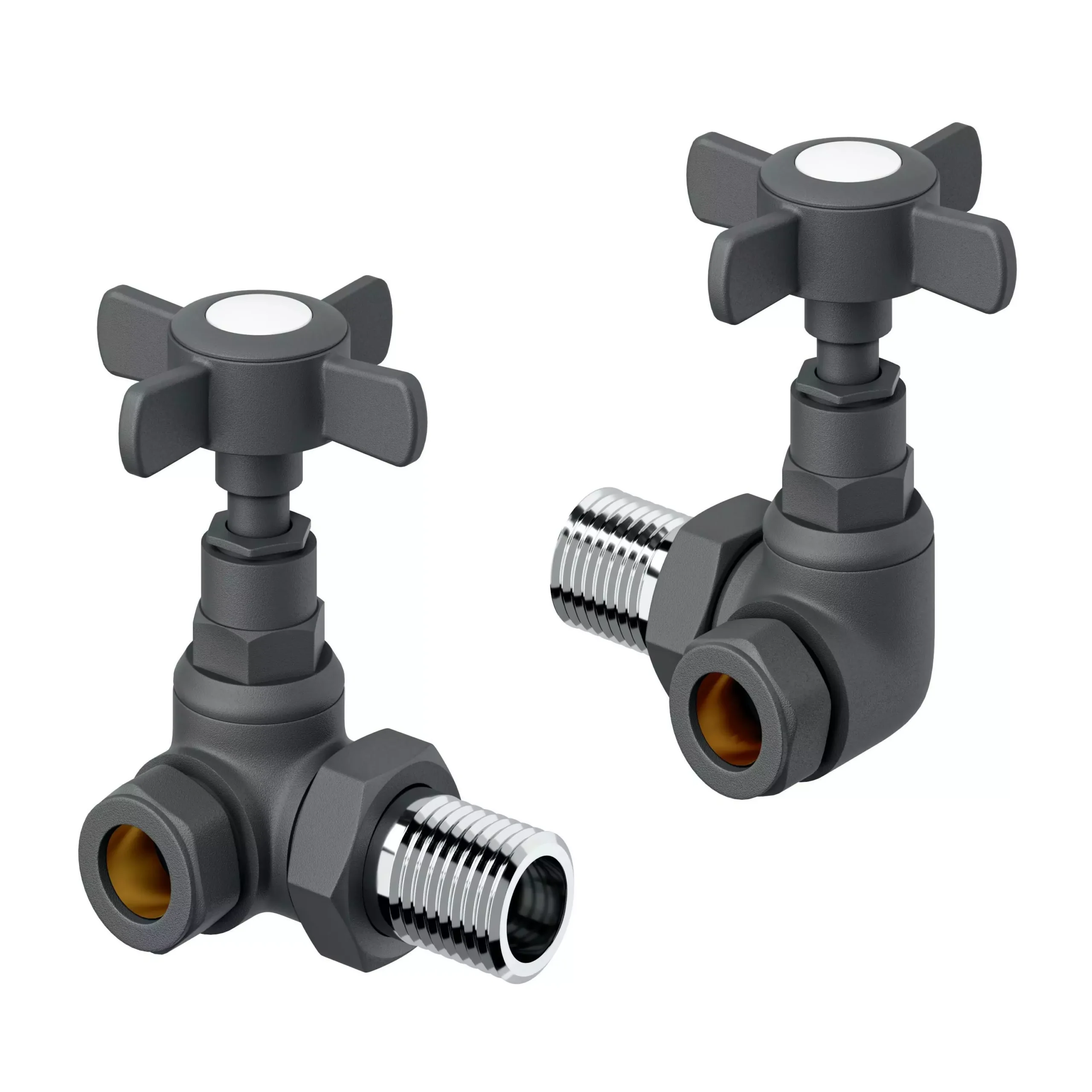 Product image for SKU 40085440 1 Pair Of Corner Rad Valves - 15mm Anthracite - Tower Branded - Image 1