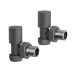 2 Pair Manual Angled Rad Valves - 15mm Anthracite - Tower Branded