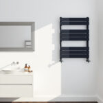 Atesh 800x500mm Black Heated Towel Rail