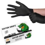 Tough Glove Black Gator Gripz Medium Box of 50 Gloves